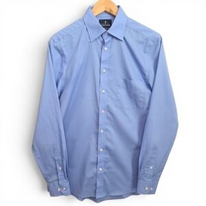 Stafford Dress Shirt Mens 15 34/35 Button Up Fitted Travel Easy Care Broadcloth